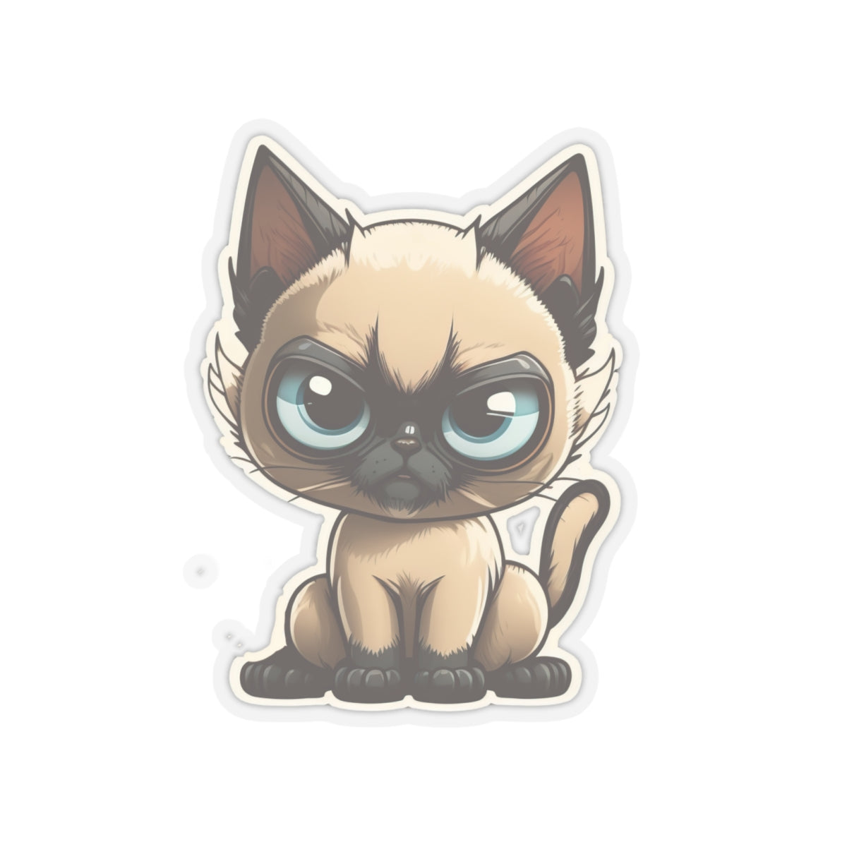 Kiss-Cut Sticker of cute funny siamise cat kitten for your collection