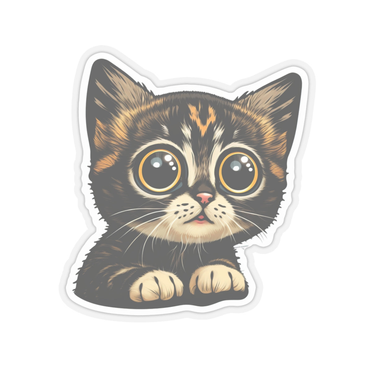 Kiss-Cut Sticker of cute funny cat kitten for your collection