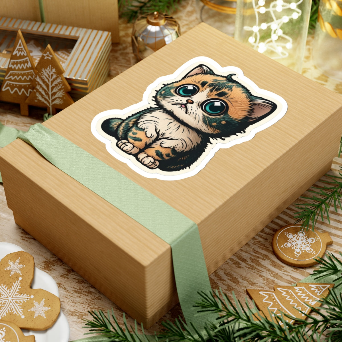 Kiss-Cut Sticker of cute funny cat kitten for your collection