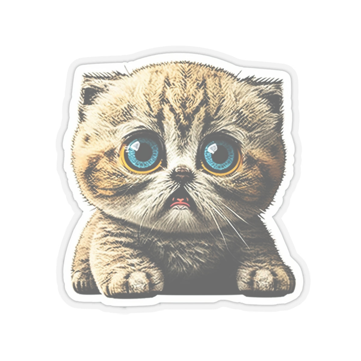 Kiss-Cut Sticker of cute funny cat kitten for your collection
