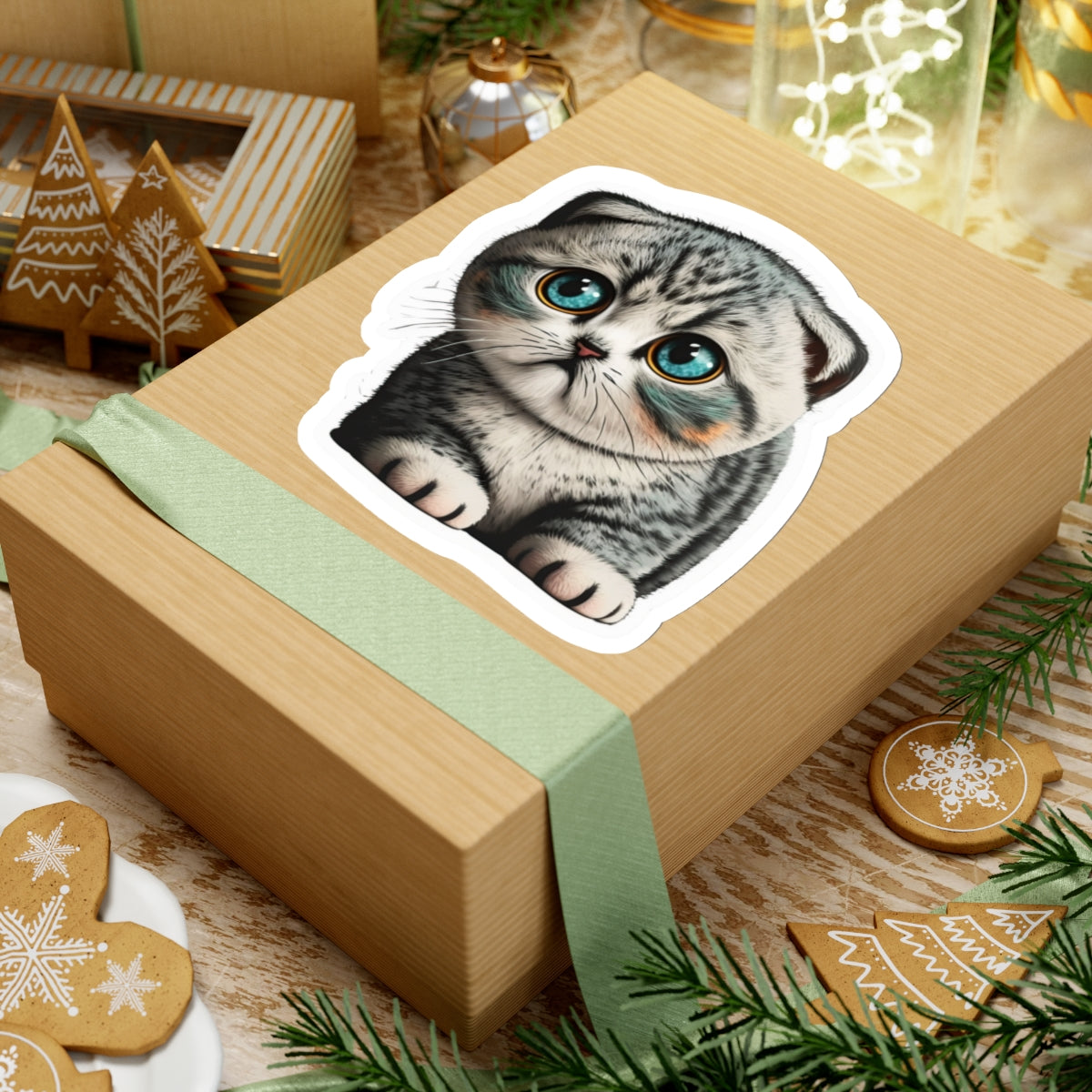 Kiss-Cut Sticker of cute funny cat kitten  for your collection