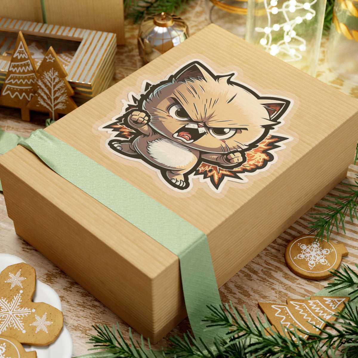 Kiss-Cut Sticker of cute funny anime cat kitten for your collection