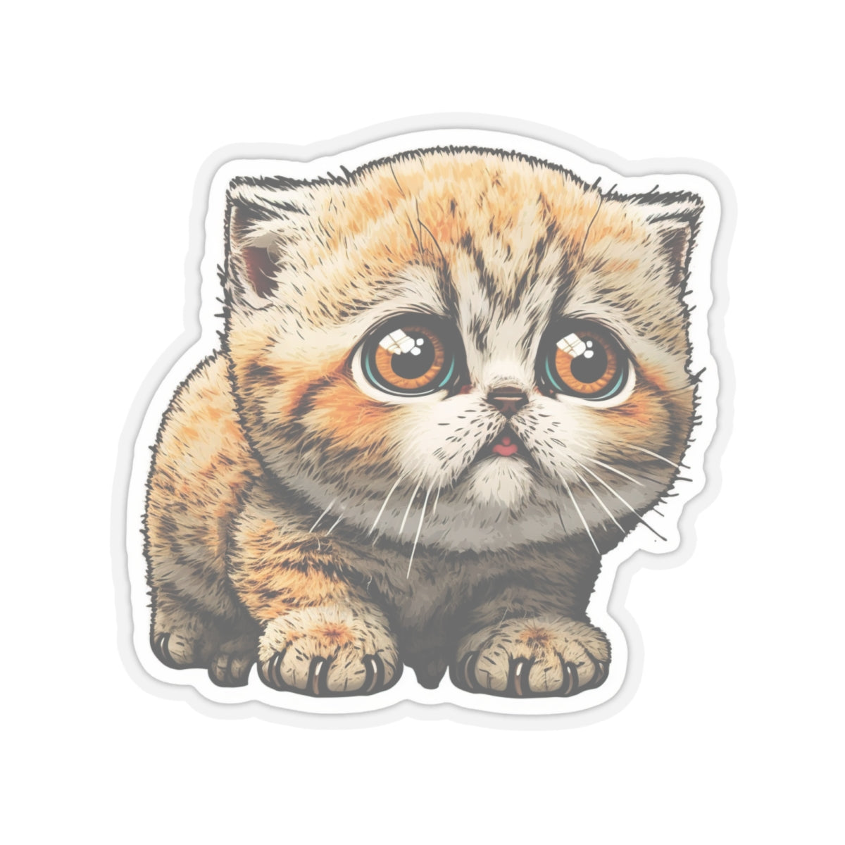 Kiss-Cut Sticker of cute funny cat kitten for your collection