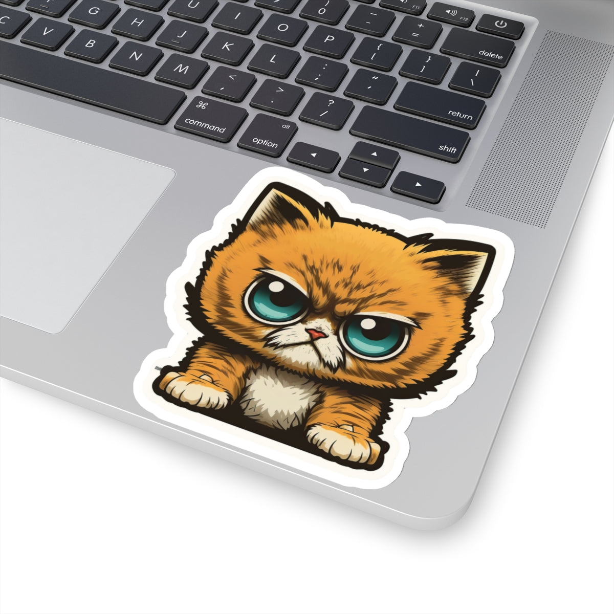 Kiss-Cut Sticker of cute funny angry anime cat kitten for your collection