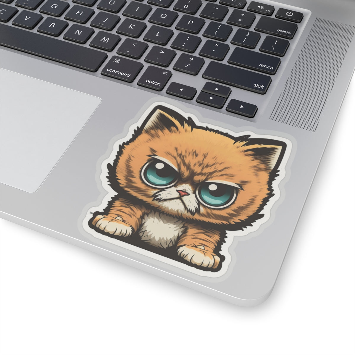 Kiss-Cut Sticker of cute funny angry anime cat kitten for your collection