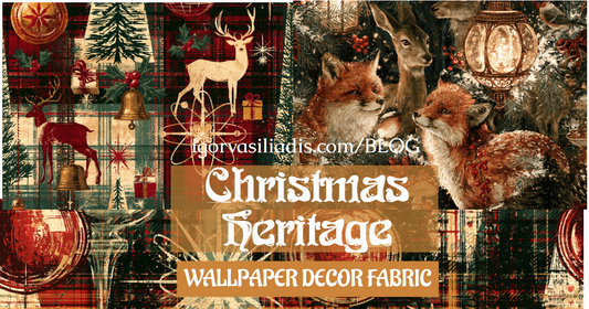 Opulent Christmas Heritage: Luxury Christmas Wallpaper and Fabric