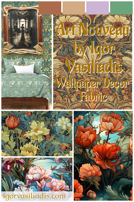 Discover the Aristocratic Beauty of Art Nouveau: Timeless Wallpaper, Home Decor, and Fabric Designs