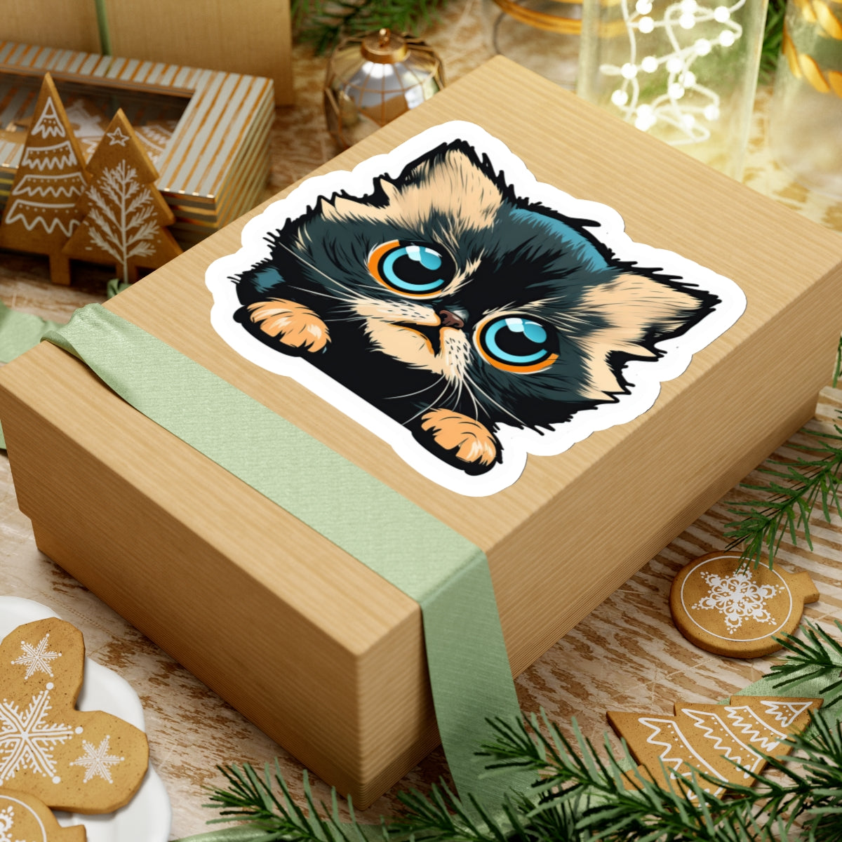 Kiss-Cut Sticker of cute funny cat kitten  for your collection
