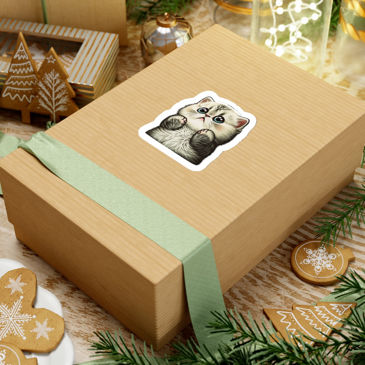 Kiss-Cut Sticker of cute funny cat kitten  for your collection
