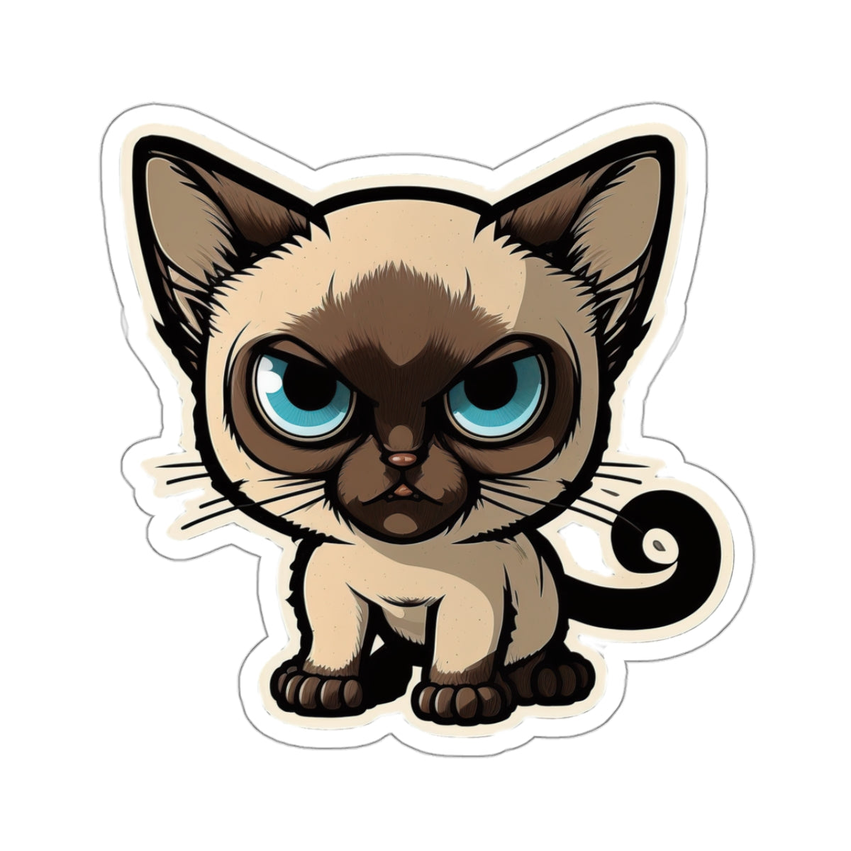 Kiss-Cut Sticker of cute funny siamise cat kitten  for your collection