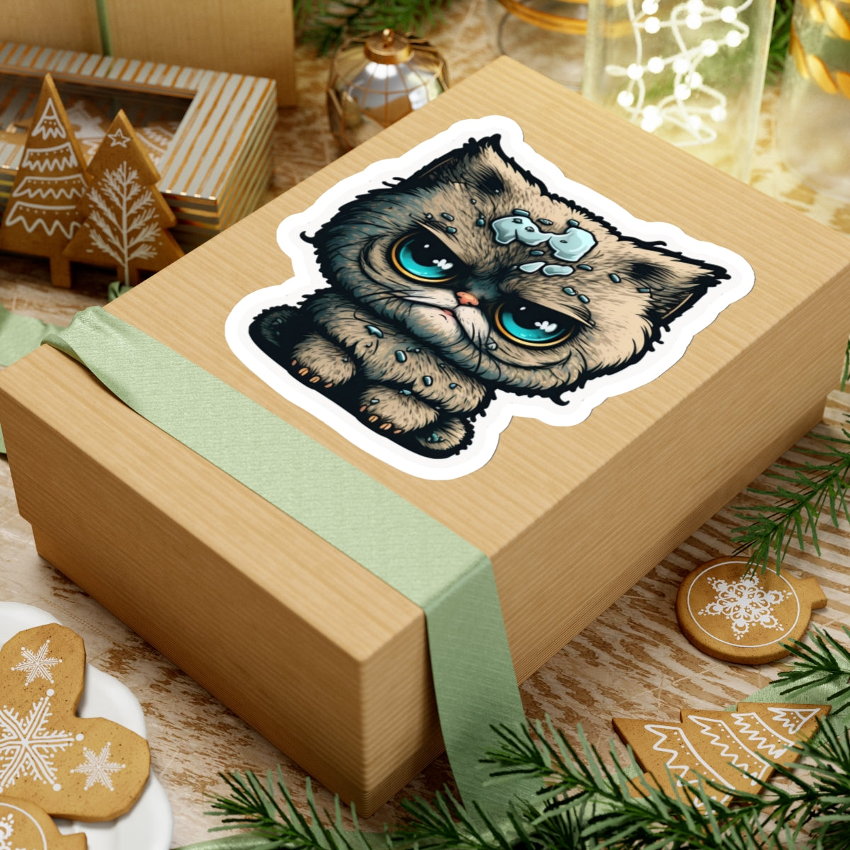 Kiss-Cut Sticker of cute funny cat kitten  for your collection
