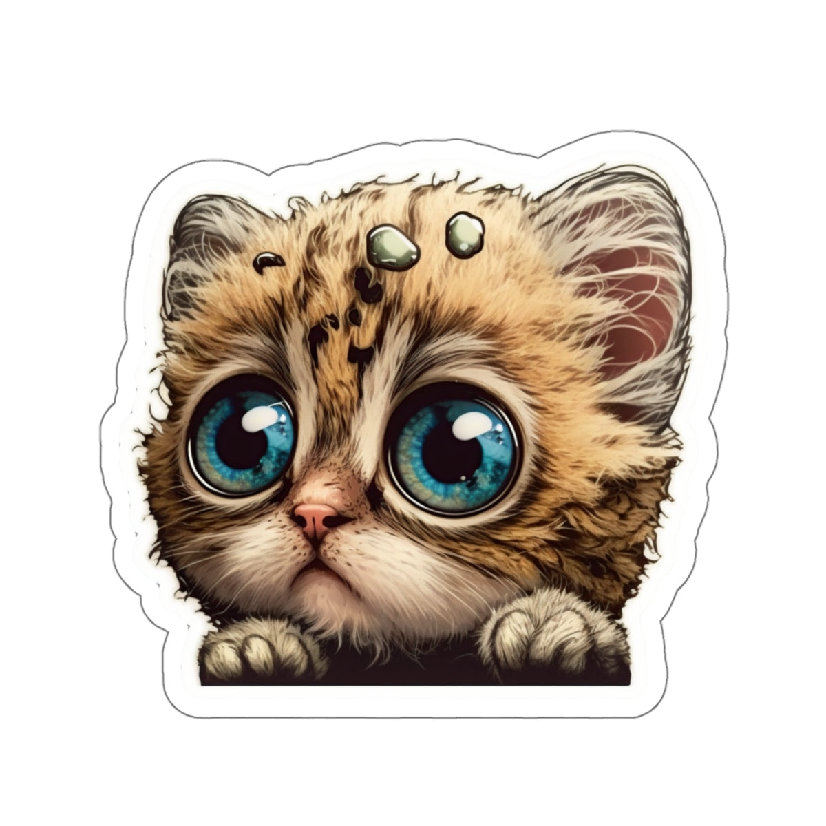 Kiss-Cut Sticker of cute funny cat kitten  for your collection