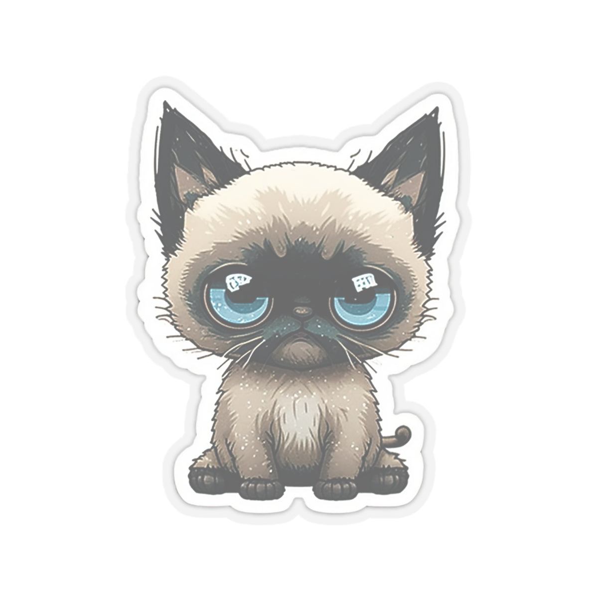 Kiss-Cut Sticker of cute funny siamise cat kitten  for your collection