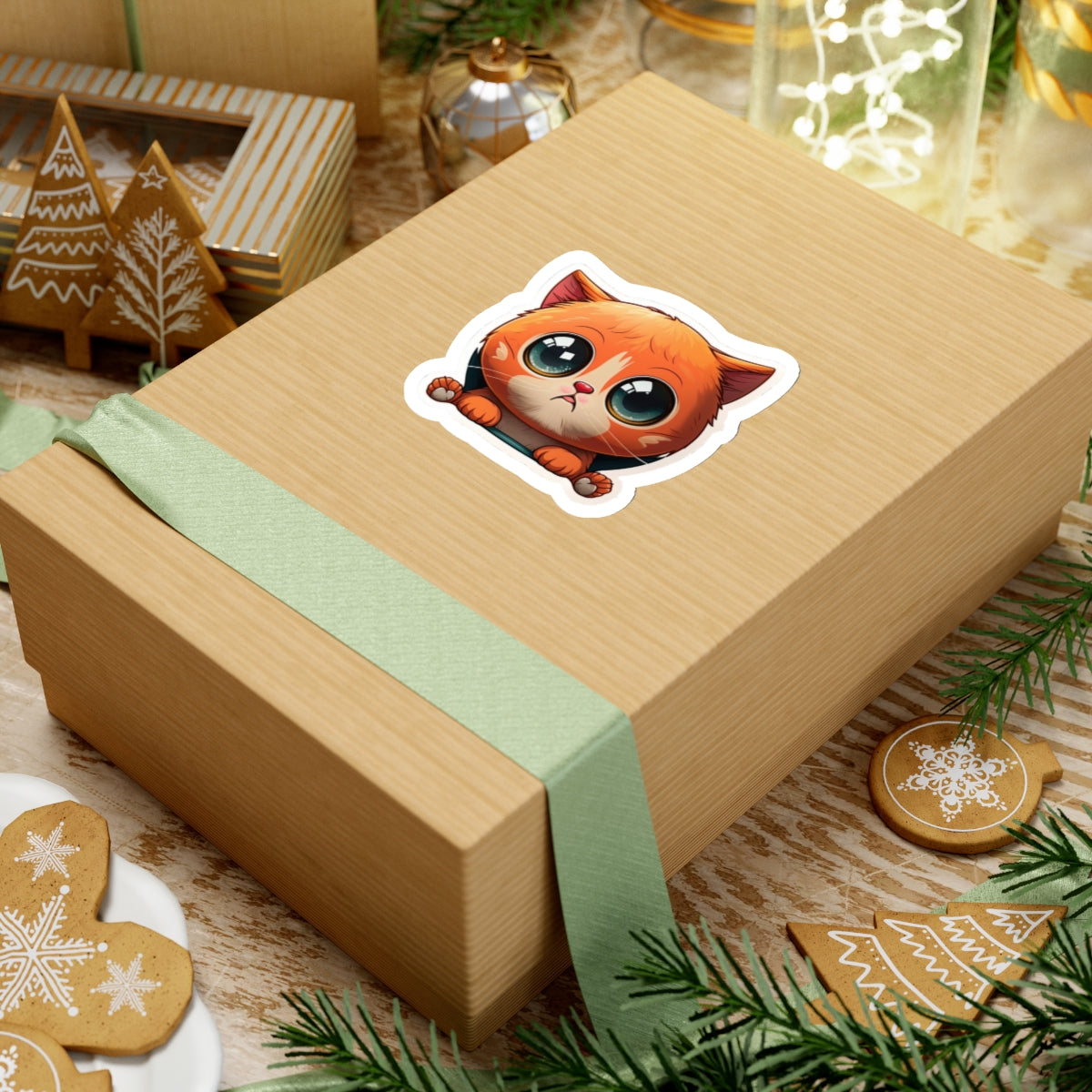 Kiss-Cut Sticker of cute funny cat kitten  for your collection