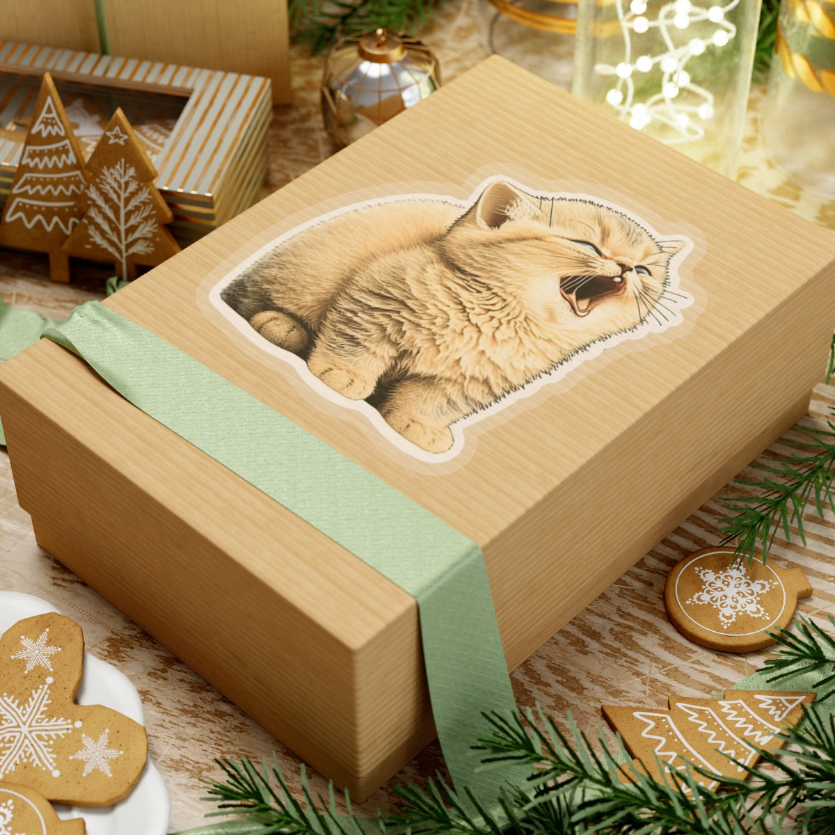 Kiss-Cut Sticker of cute funny golden chinchilla cat kitten  for your collection
