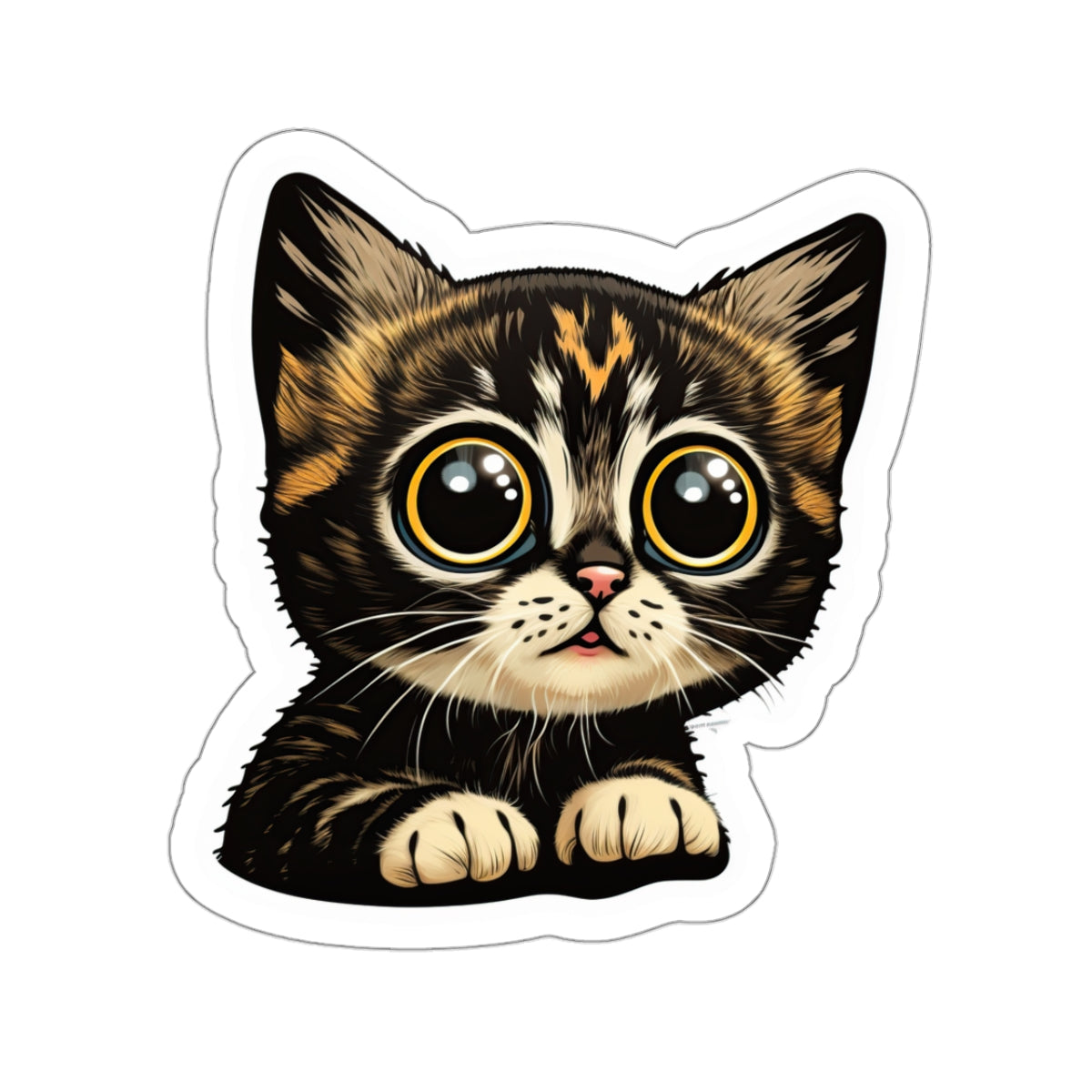 Kiss-Cut Sticker of cute funny cat kitten  for your collection