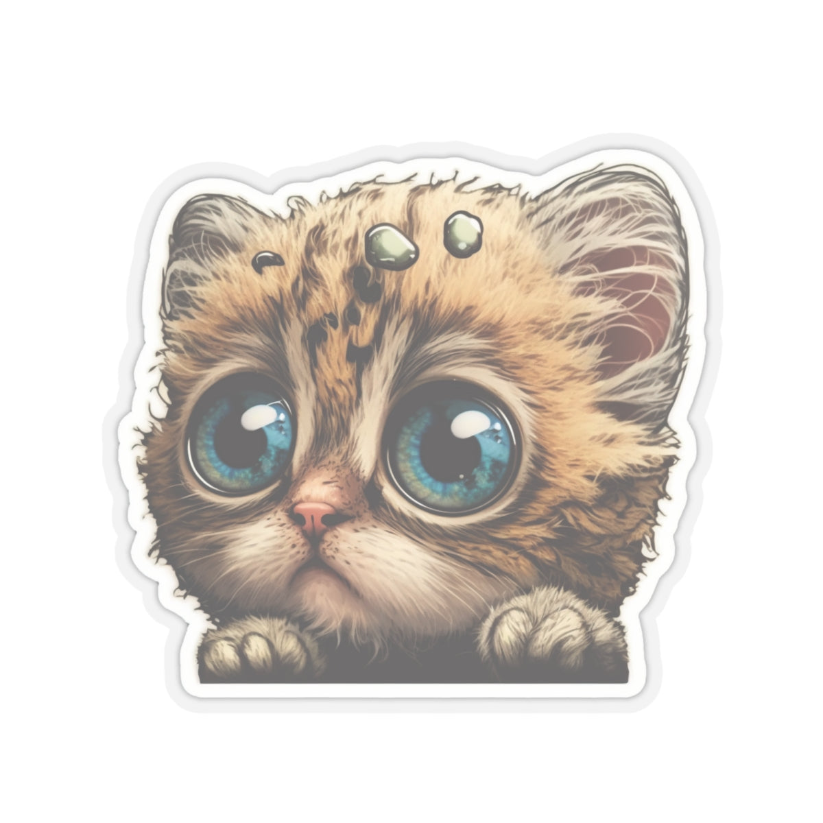 Kiss-Cut Sticker of cute funny cat kitten  for your collection