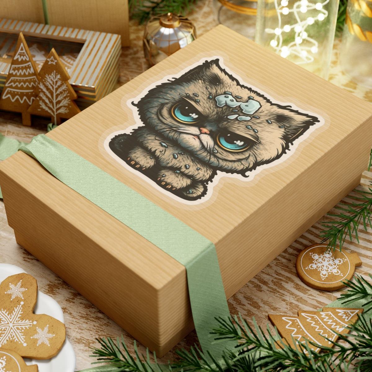 Kiss-Cut Sticker of cute funny cat kitten  for your collection