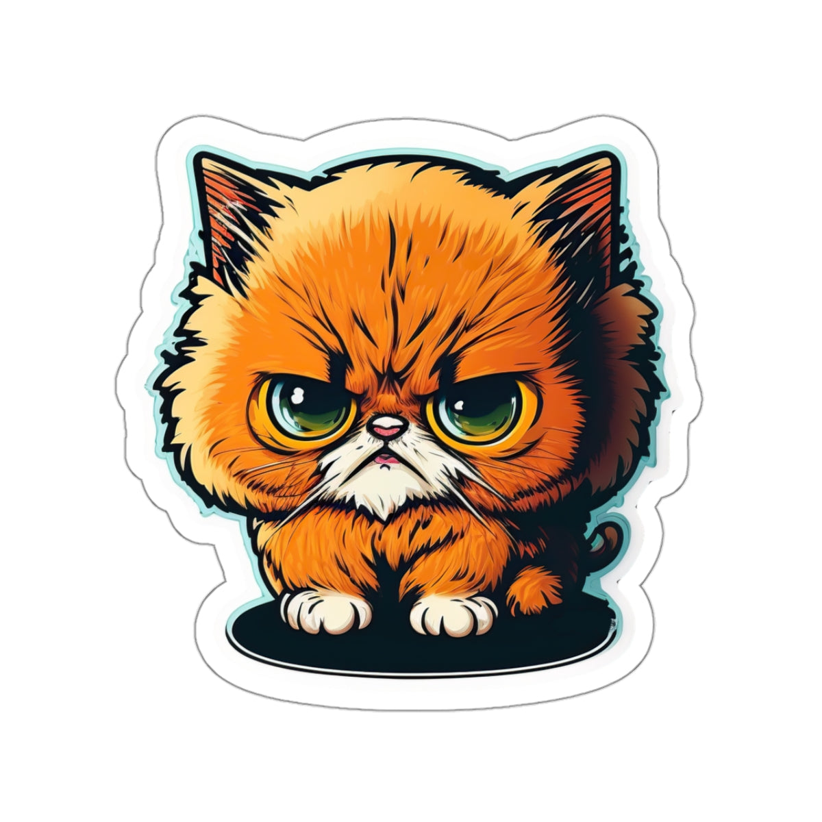 Kiss-Cut Sticker of cute funny angry cat kitten  for your collection