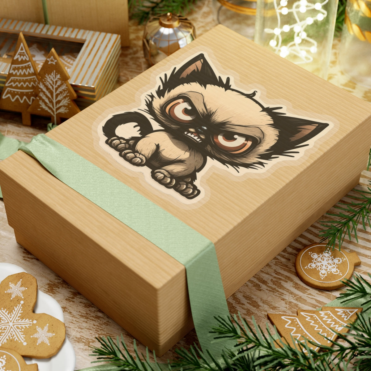 Kiss-Cut Sticker of cute funny siamise cat kitten  for your collection