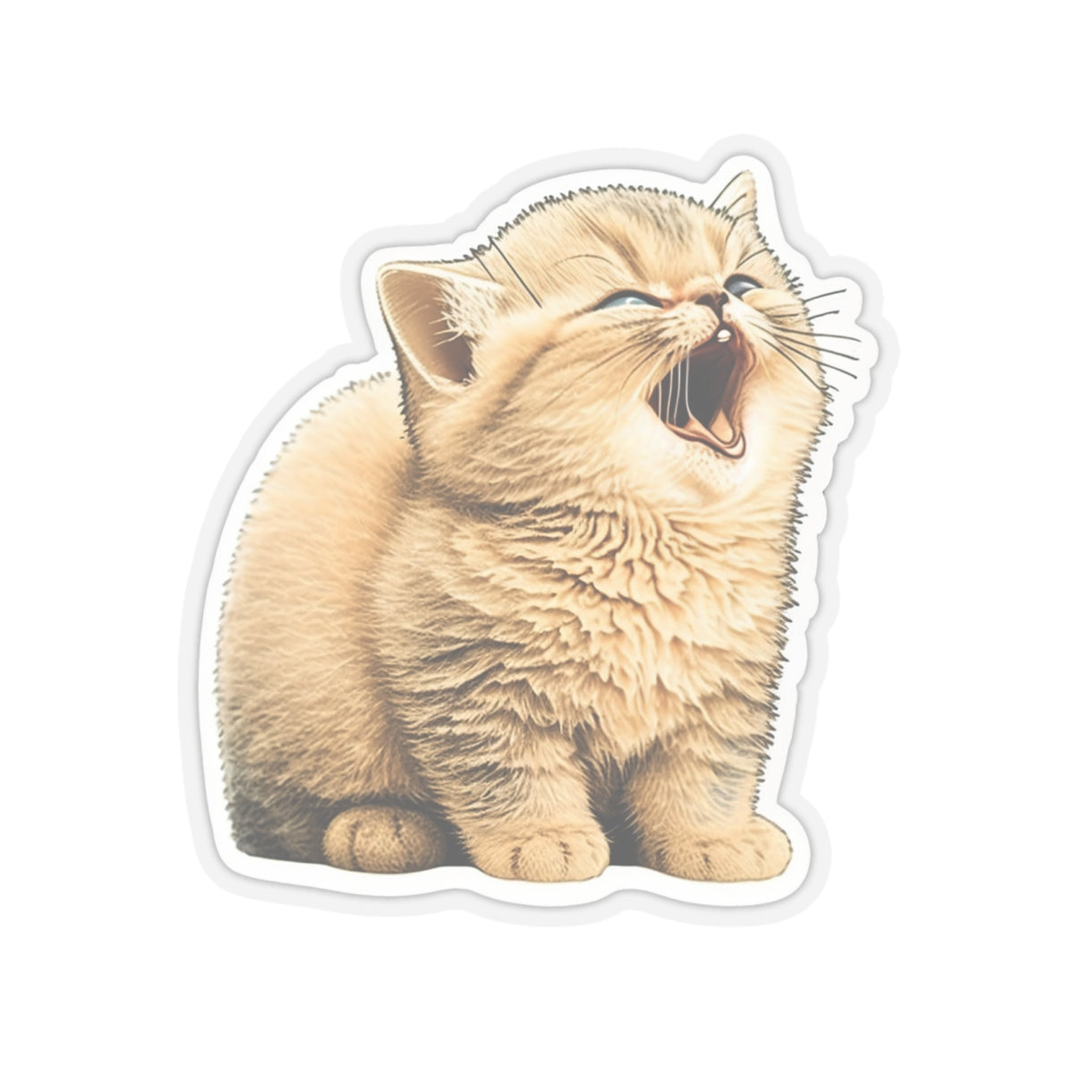 Kiss-Cut Sticker of cute funny golden chinchilla cat kitten  for your collection
