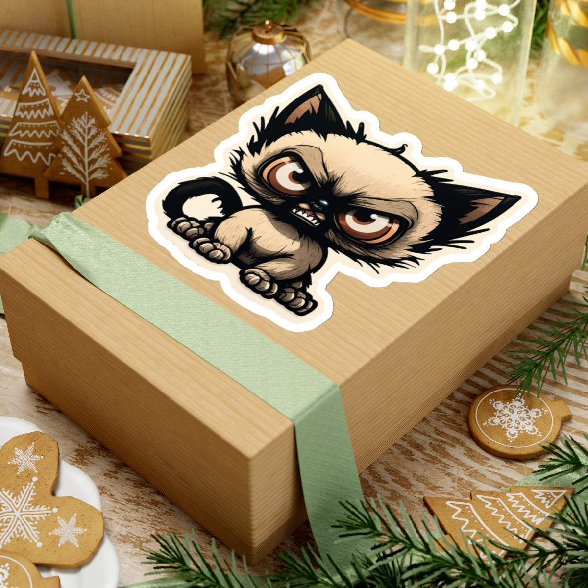 Kiss-Cut Sticker of cute funny siamise cat kitten  for your collection