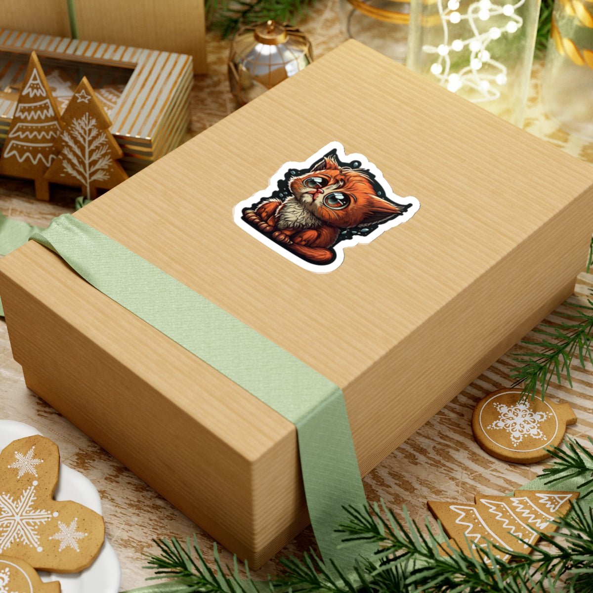 Kiss-Cut Sticker of cute funny cat kitten  for your collection