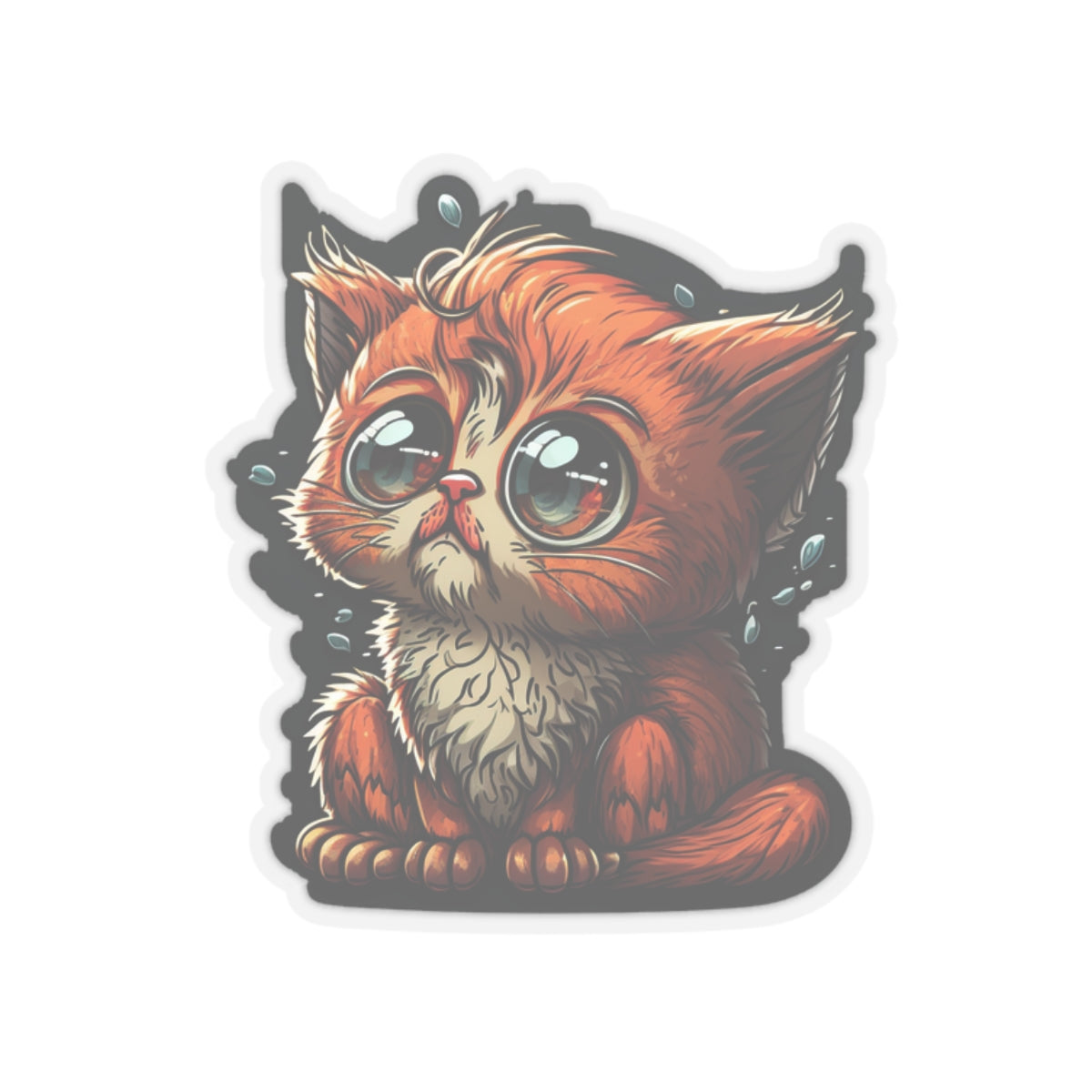 Kiss-Cut Sticker of cute funny cat kitten  for your collection
