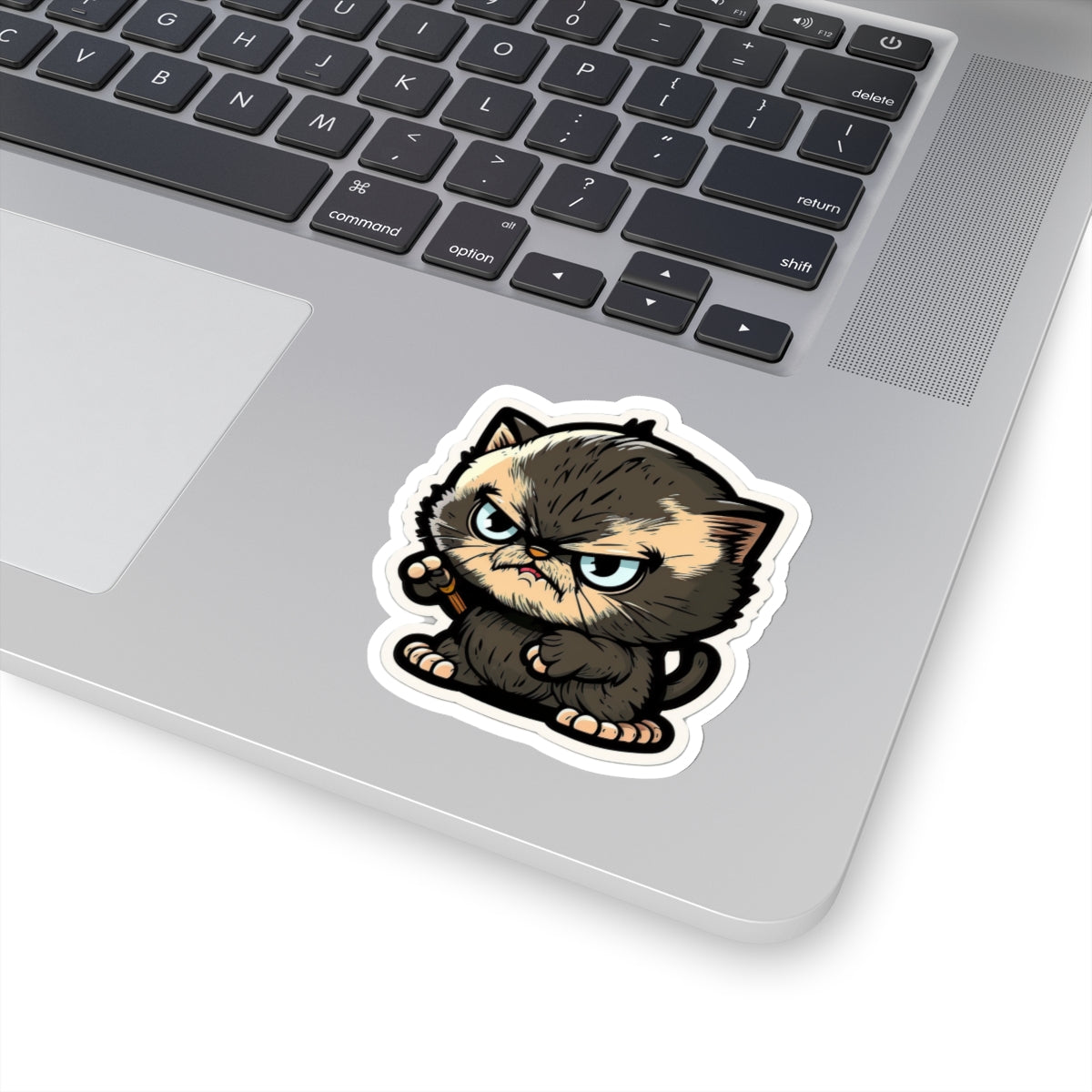 Kiss-Cut Sticker of cute funny angry anime cat kitten  for your collection