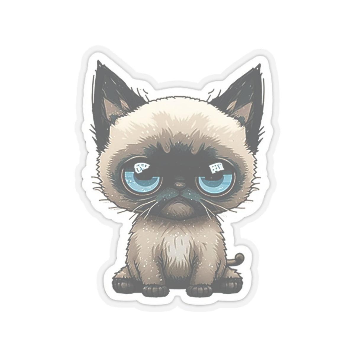 Kiss-Cut Sticker of cute funny siamise cat kitten  for your collection