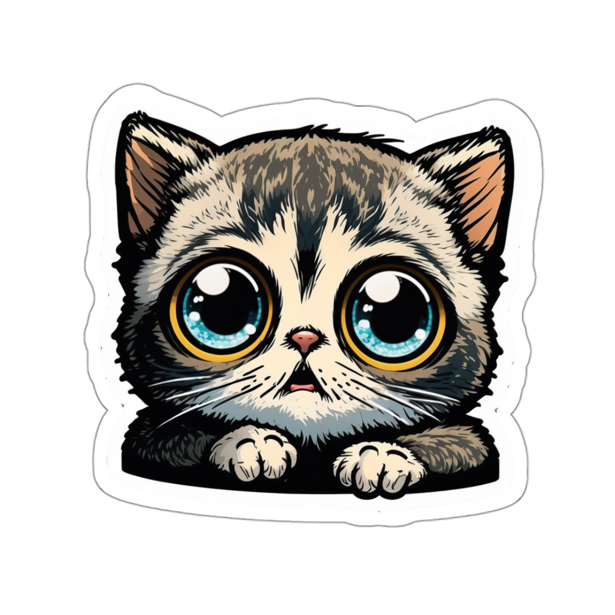 Kiss-Cut Sticker of cute funny cat kitten  for your collection