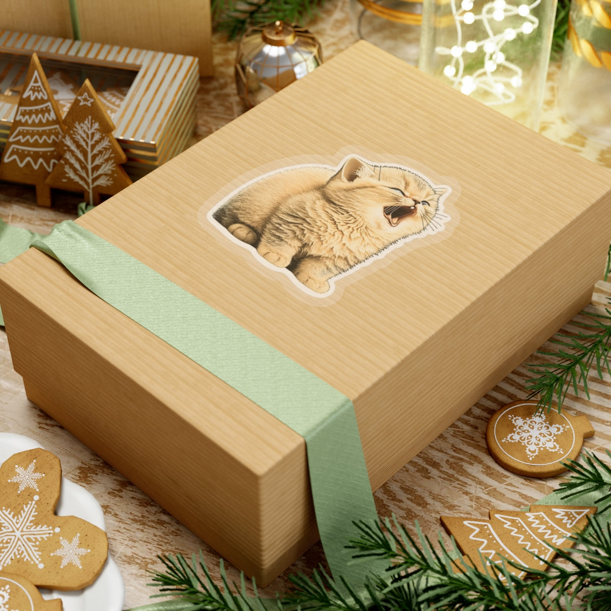 Kiss-Cut Sticker of cute funny golden chinchilla cat kitten  for your collection