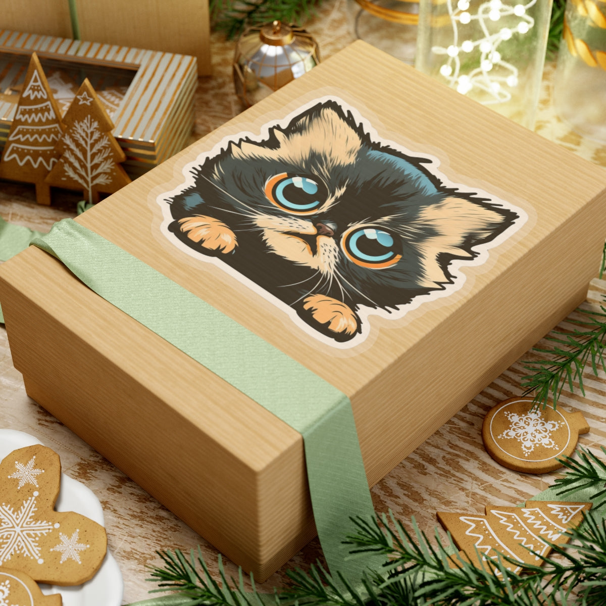 Kiss-Cut Sticker of cute funny cat kitten  for your collection