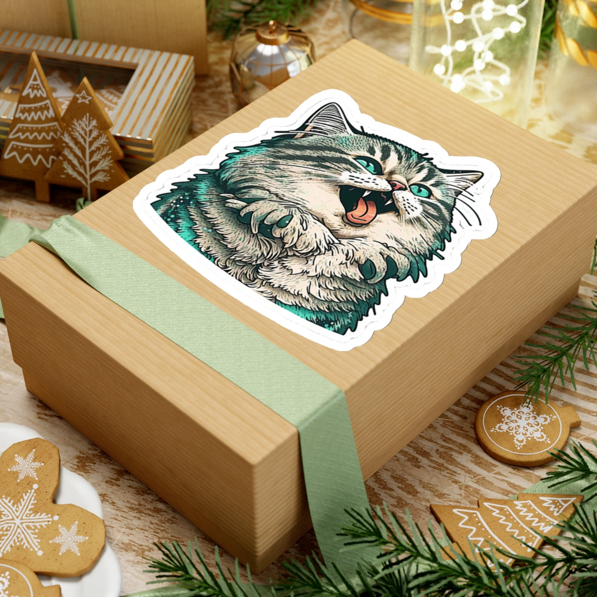 Kiss-Cut Sticker of cute funny siberian cat for your collection