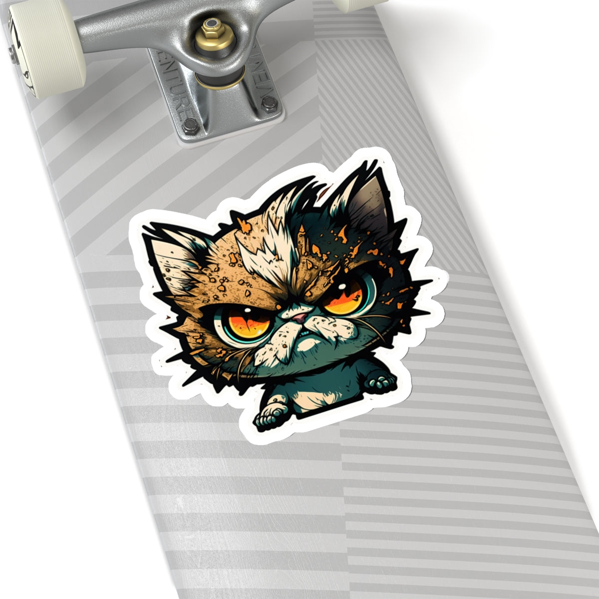 Kiss-Cut Sticker of cute funny angry anime cat kitten  for your collection