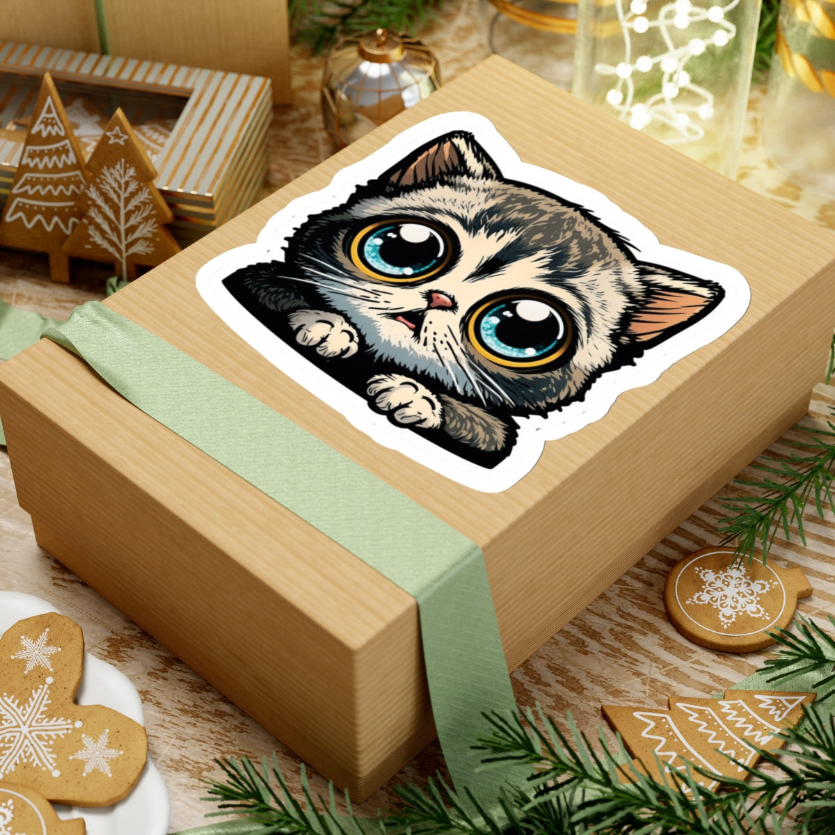 Kiss-Cut Sticker of cute funny cat kitten  for your collection