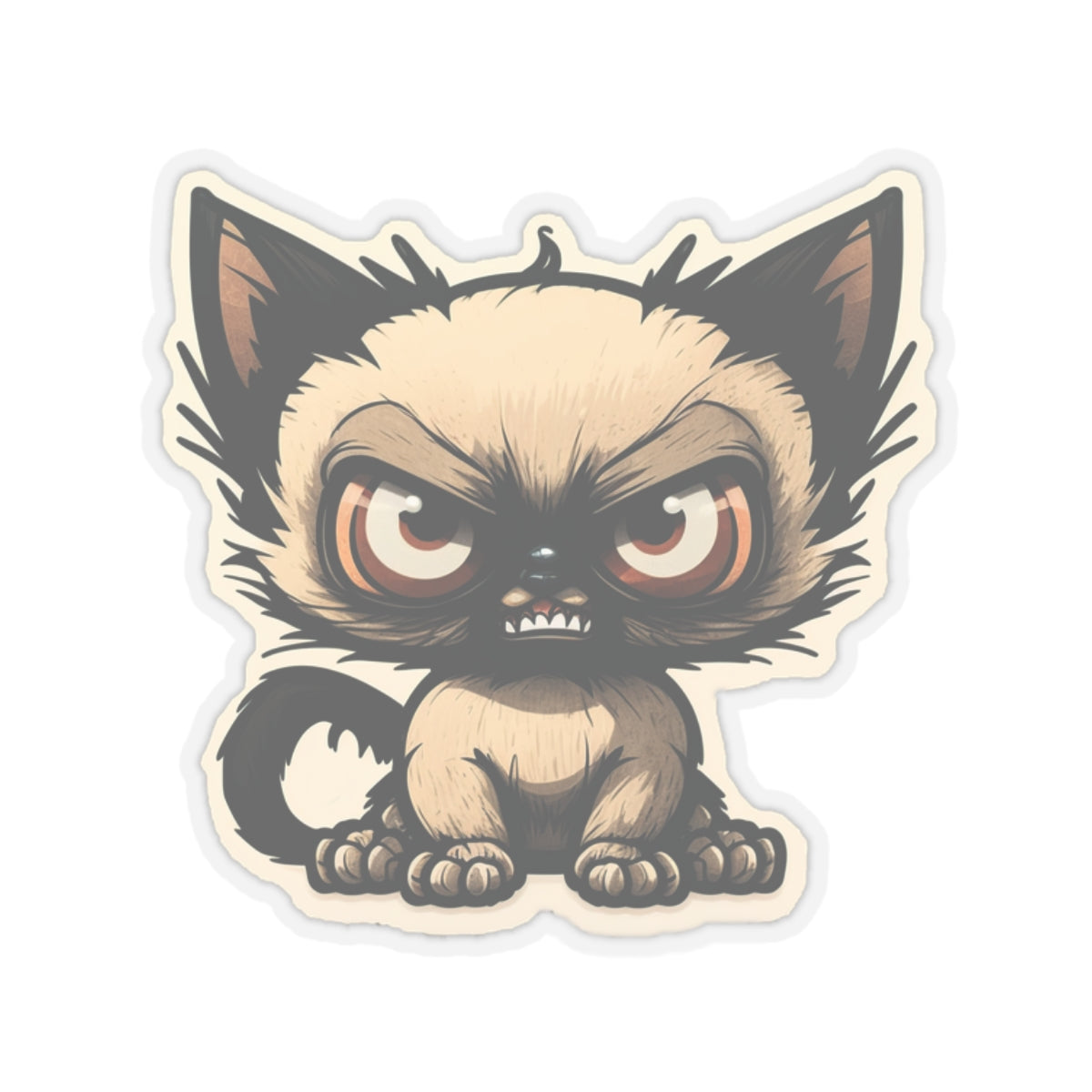 Kiss-Cut Sticker of cute funny siamise cat kitten  for your collection