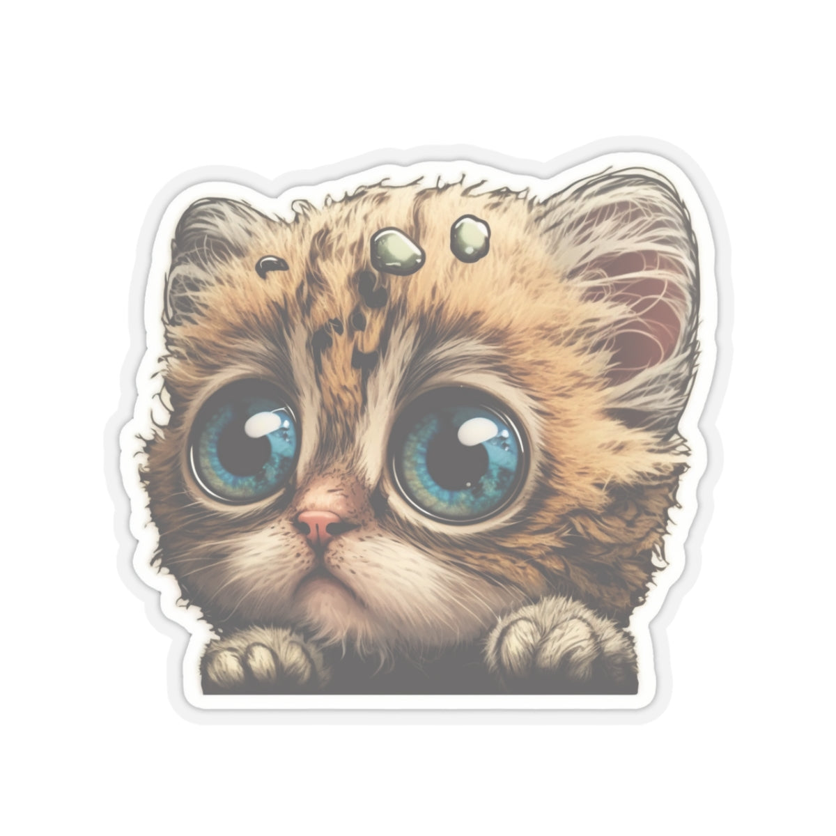 Kiss-Cut Sticker of cute funny cat kitten  for your collection