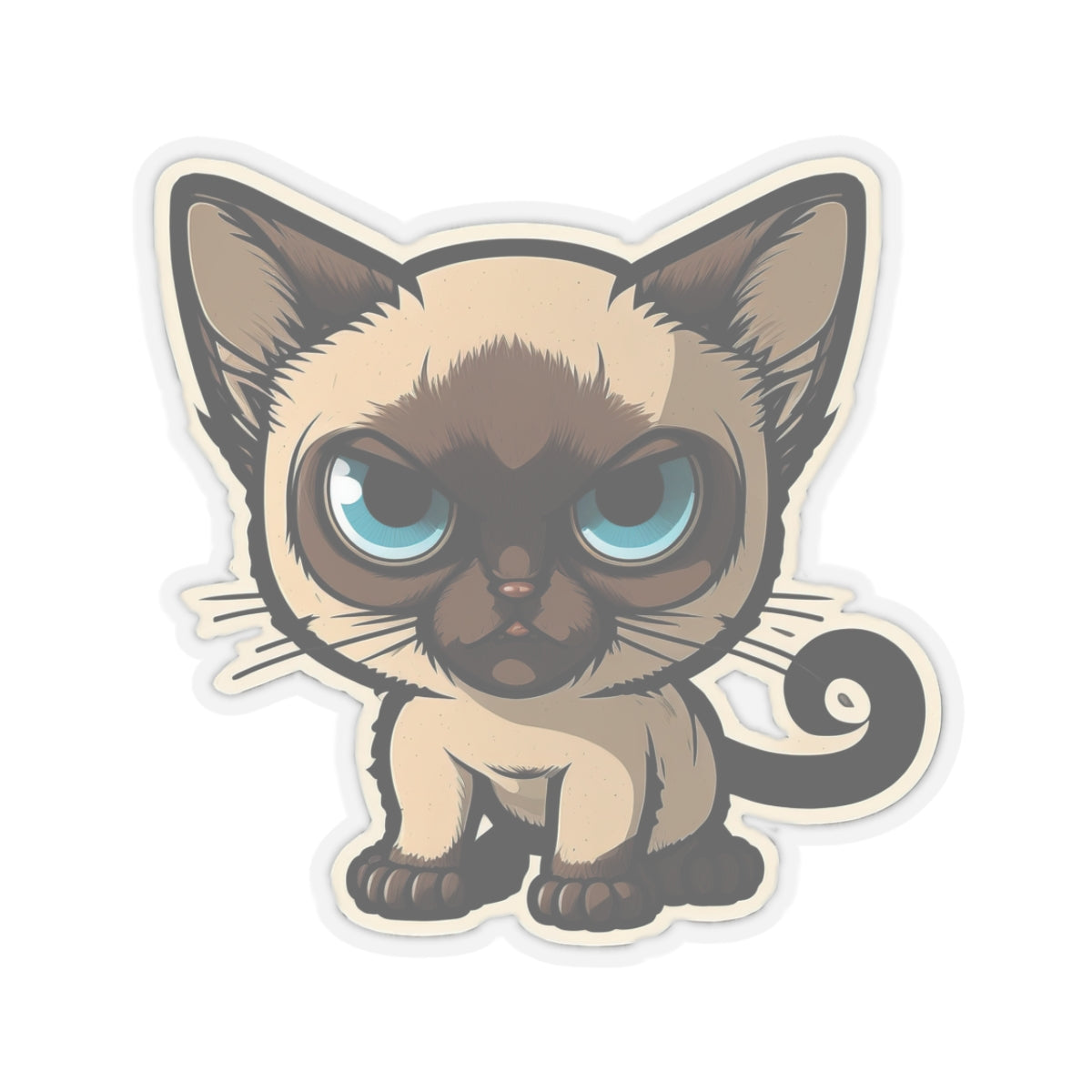 Kiss-Cut Sticker of cute funny siamise cat kitten  for your collection