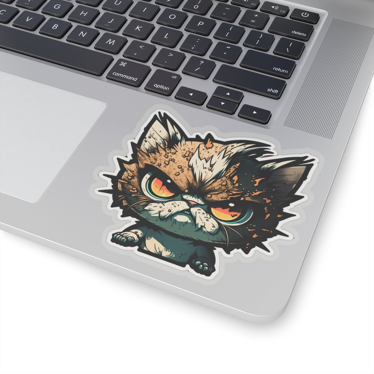 Kiss-Cut Sticker of cute funny angry anime cat kitten  for your collection