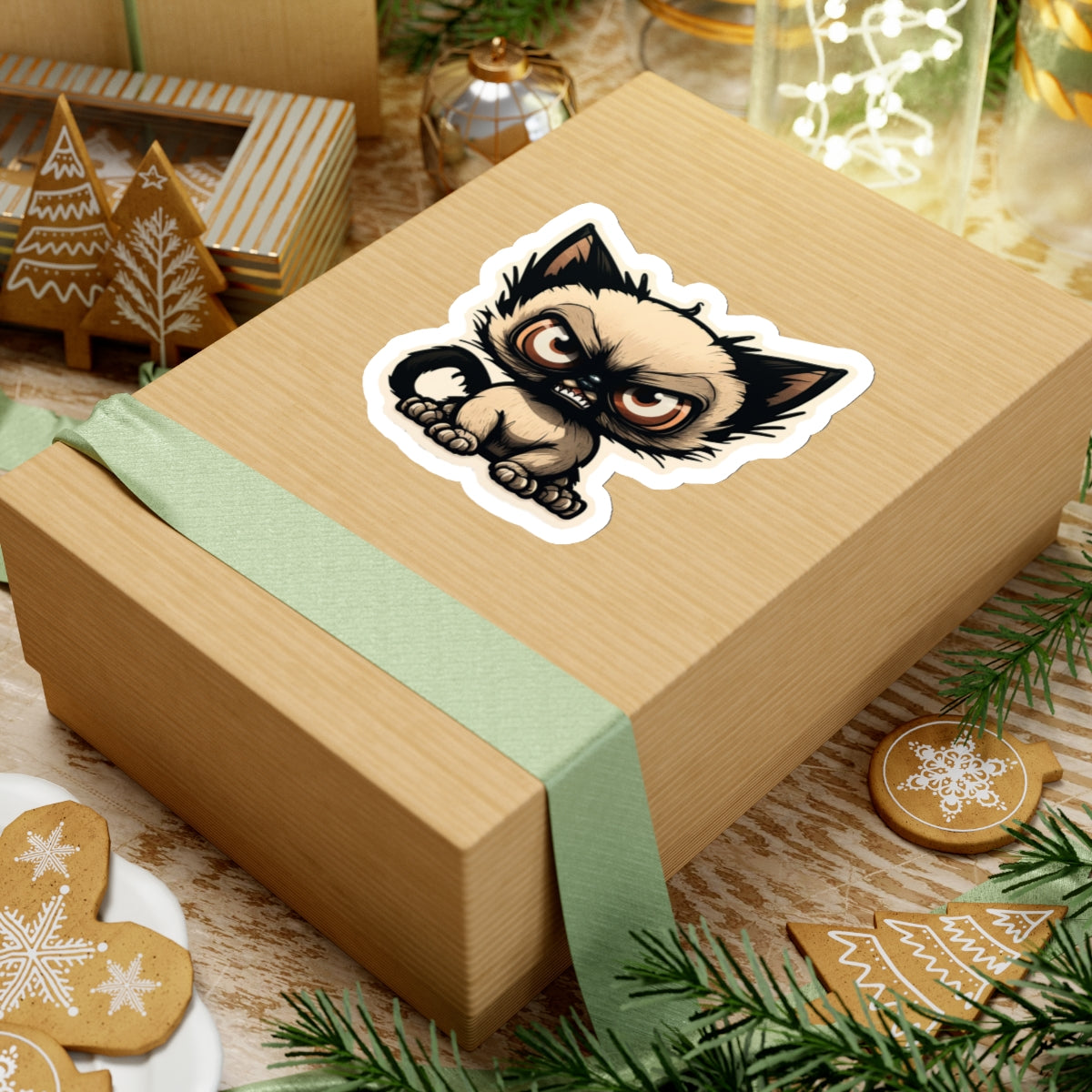 Kiss-Cut Sticker of cute funny siamise cat kitten  for your collection