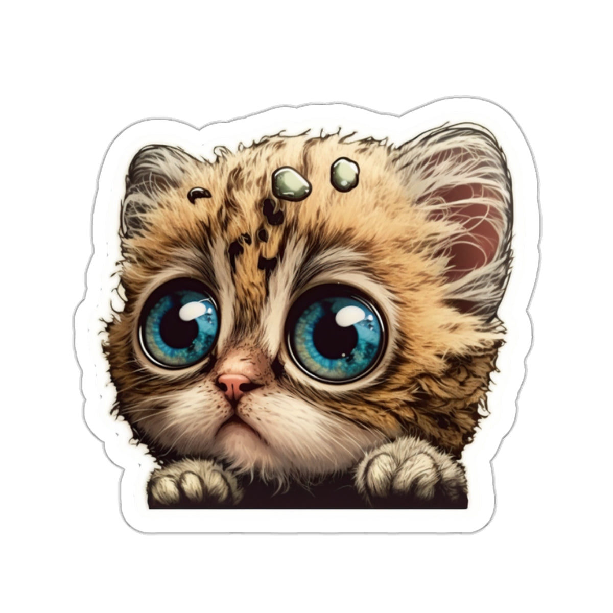 Kiss-Cut Sticker of cute funny cat kitten  for your collection