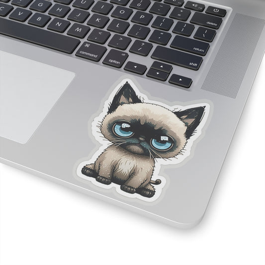 Kiss-Cut Sticker of cute funny siamise cat kitten  for your collection