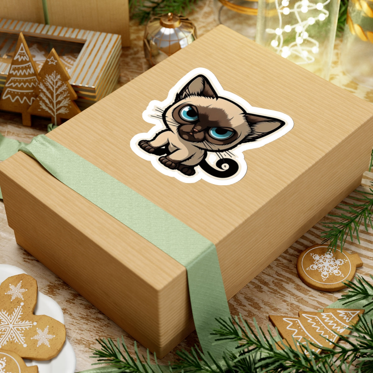 Kiss-Cut Sticker of cute funny siamise cat kitten  for your collection