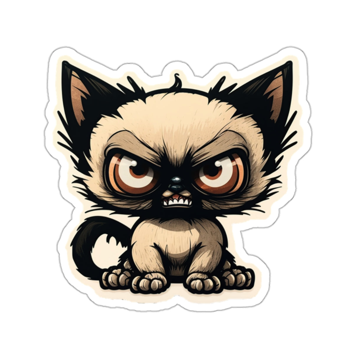 Kiss-Cut Sticker of cute funny siamise cat kitten  for your collection