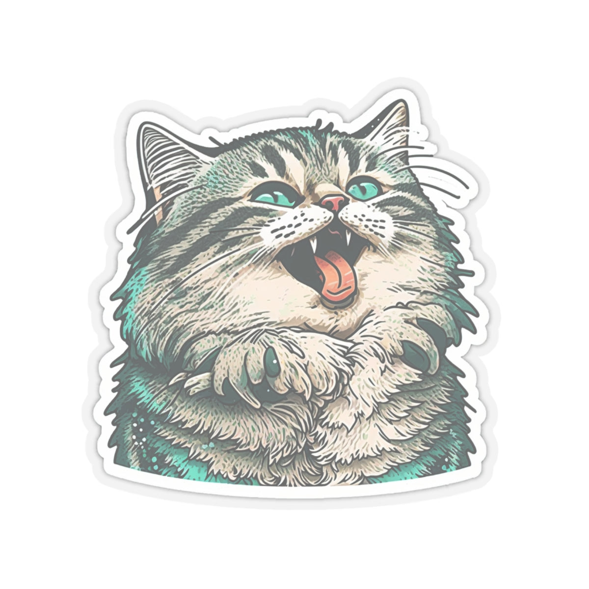 Kiss-Cut Sticker of cute funny siberian cat for your collection