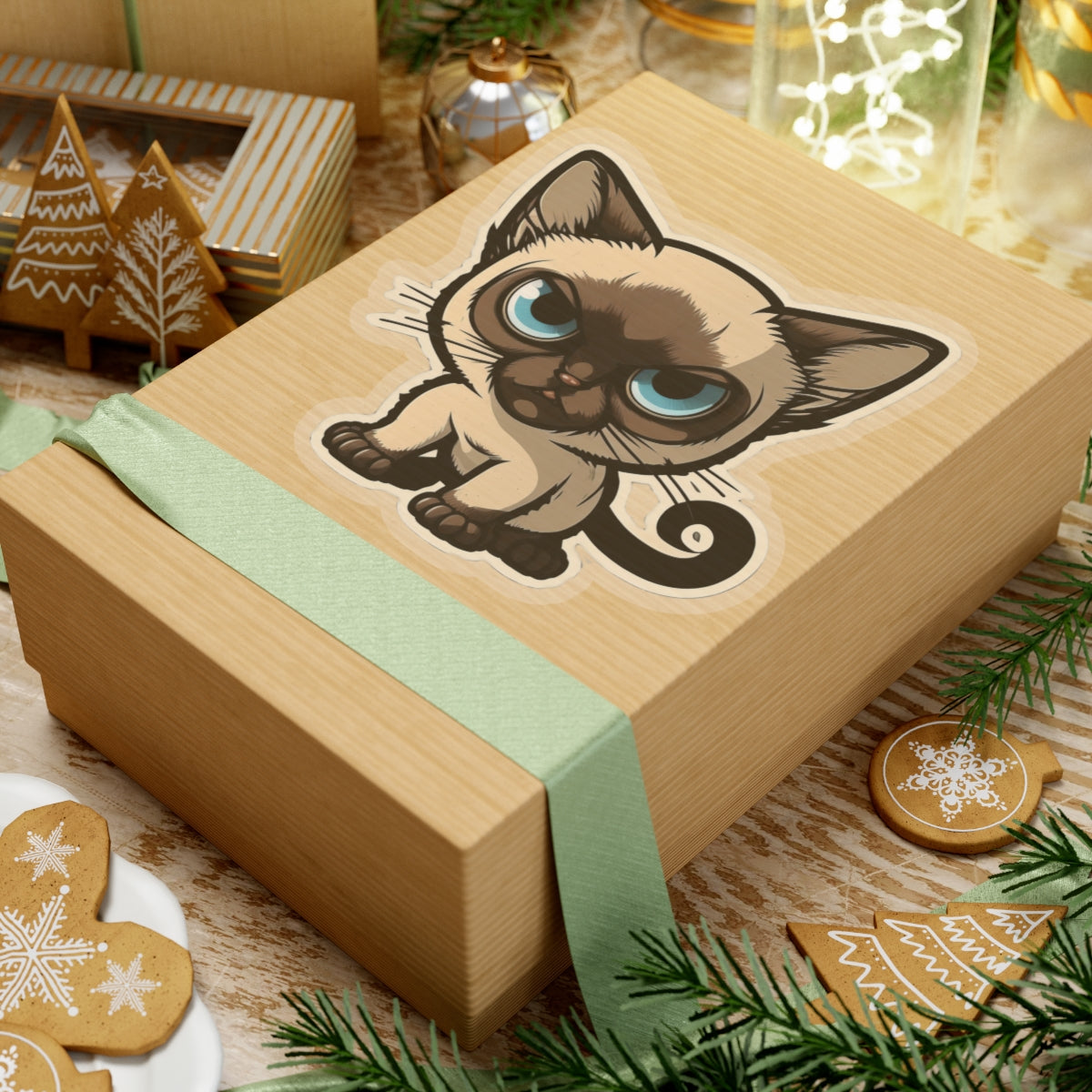 Kiss-Cut Sticker of cute funny siamise cat kitten  for your collection