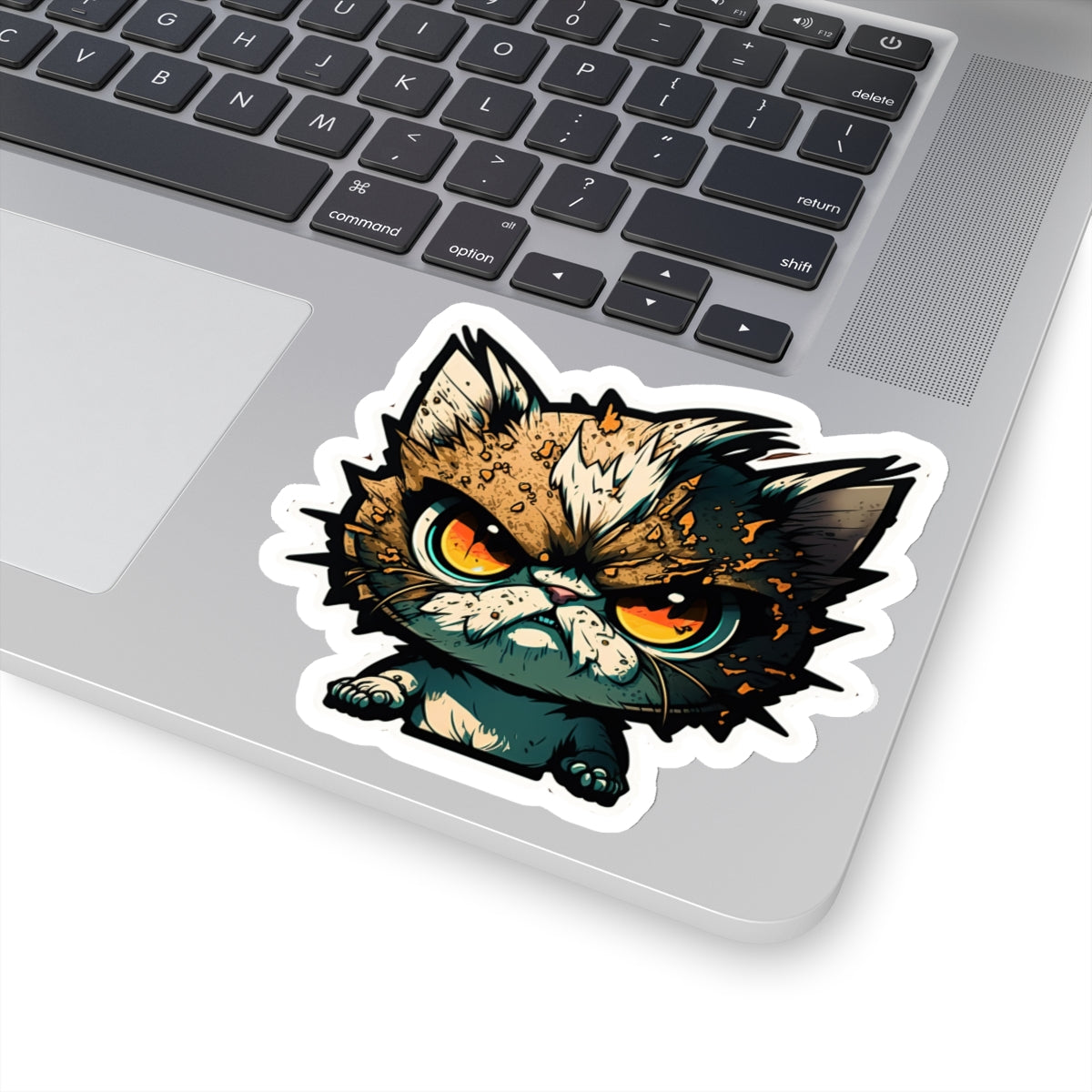 Kiss-Cut Sticker of cute funny angry anime cat kitten  for your collection