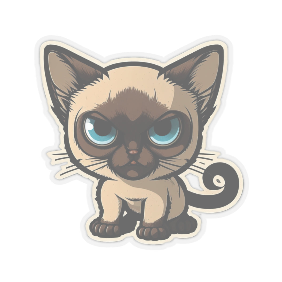 Kiss-Cut Sticker of cute funny siamise cat kitten  for your collection