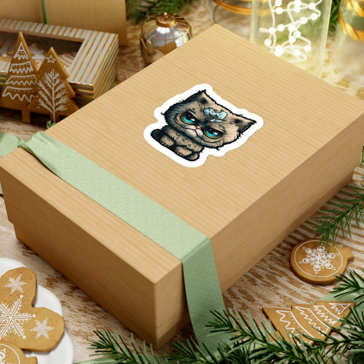 Kiss-Cut Sticker of cute funny cat kitten  for your collection